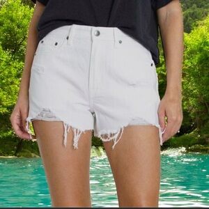 Pistola White Distressed Jean Shorts size 26